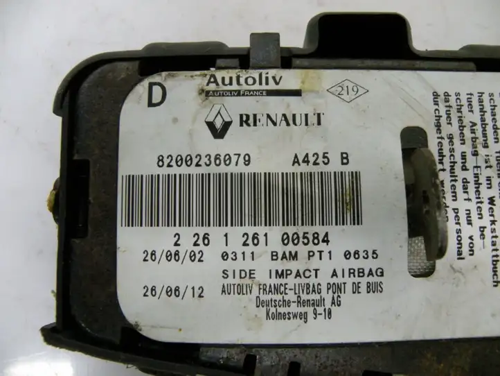 Renault Laguna II (2001 - 2005) 8200236079 Подушка безопасности сиденья — фото 5