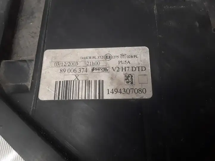 Peugeot 807 (2002 - 2011) 1494307080 Передняя фара — фото 4