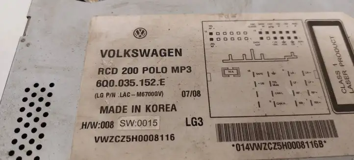 Volkswagen Polo (2005 - 2009) 6Q0035152E Магнитола / мультимедийная система — фото 7