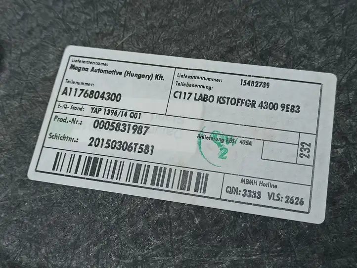 Mercedes-Benz CLA C117,X117,W117 (2013 - 2019) A1176804300 Пол багажника — фото 10