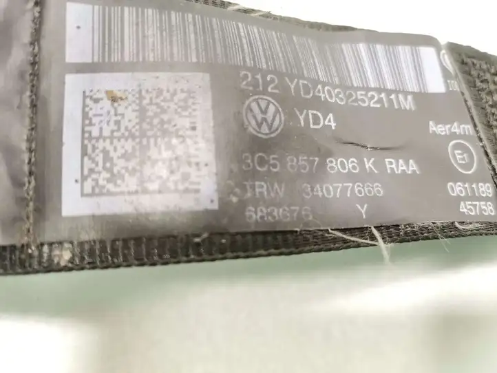 Volkswagen PASSAT B7 (2011 - 2014) 3C5857806K Задний ремень безопасности — фото 5