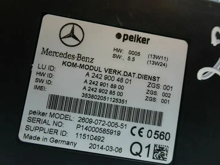 Mercedes-Benz C W204 (2007 - 2014) A2429004801 Прочие блоки управления — фото 4