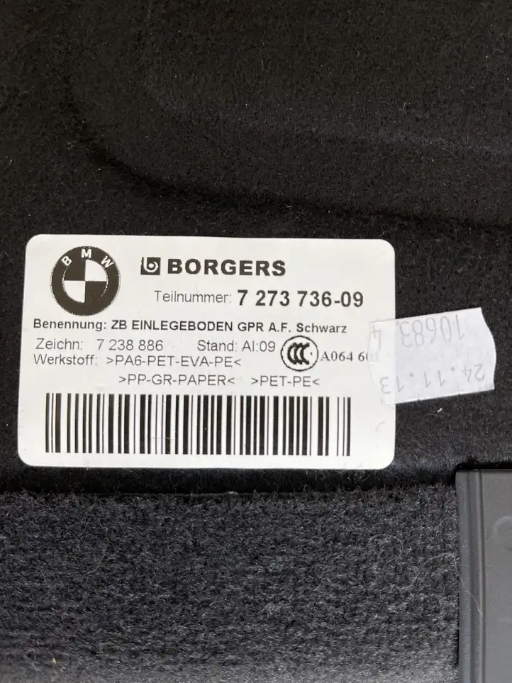 BMW 3 F30 F35 F31 (2012 - 2018) 727373609 Коврик багажника — фото 2