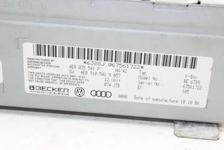 Audi Q7 4L (2005 - 2009) 4E0035541P Блок Hi-Fi аудиосистемы — фото 4