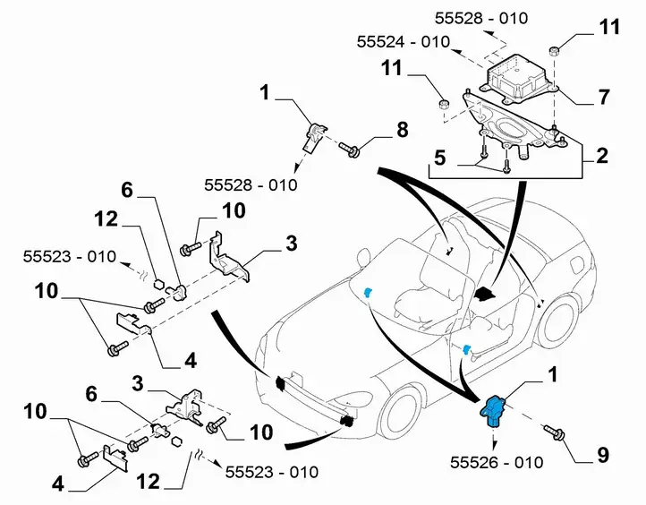 Fiat 124 Spider (2017 - 2019) 6000613002 Датчик удара SRS — фото 4