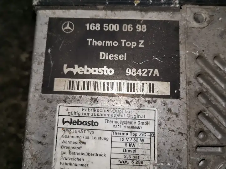 Mercedes-Benz A W168 (1997 - 2004) 1685000698 Webasto / автономный подогрев — фото 3