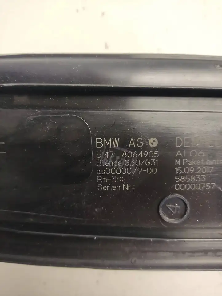 BMW 5 G30 G31 (2016 - ) 3SO00007900 Внутренняя отделка заднего порога — фото 7
