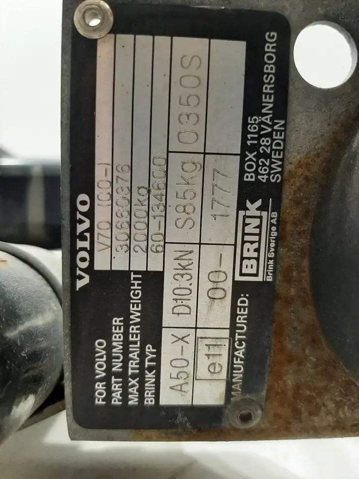 Volvo V70 (2004 - 2007) 30682095 Комплект буксировочного крюка — фото 3