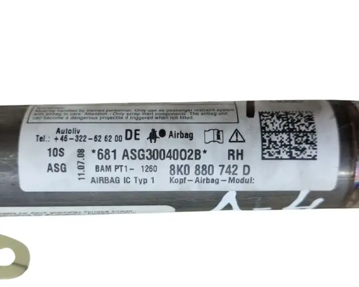 Audi A4 S4 B8 8K (2007 - 2011) 8K0880742D Боковая подушка безопасности шторка — фото 6