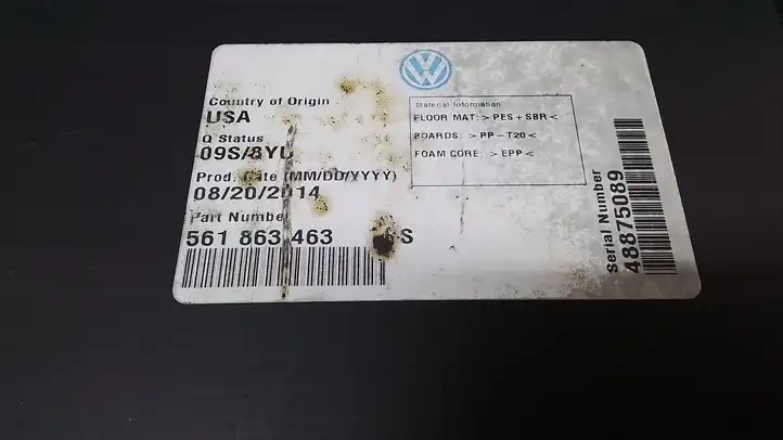Volkswagen PASSAT B7 USA (2012 - 2016) 561863463 Коврик багажника — фото 3