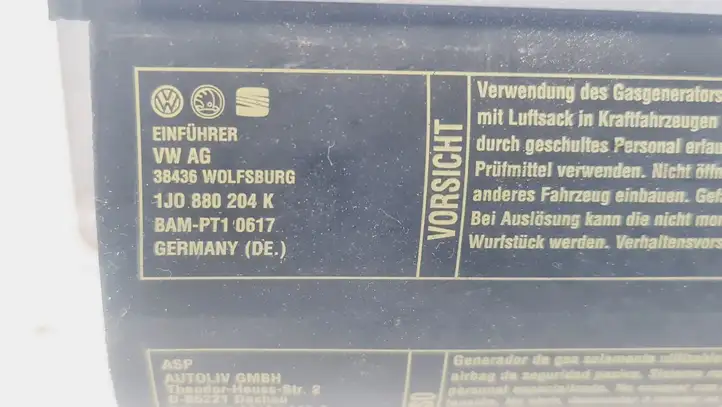 Volkswagen Bora (1998 - 2005) 1J0880204K Подушка безопасности пассажира — фото 4