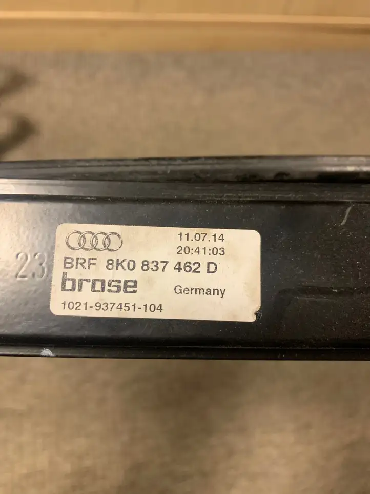 Audi A4 S4 B8 8K (2011 - 2015) 8K0837462D Стеклоподъемник передней двери (без мотора) — фото 2