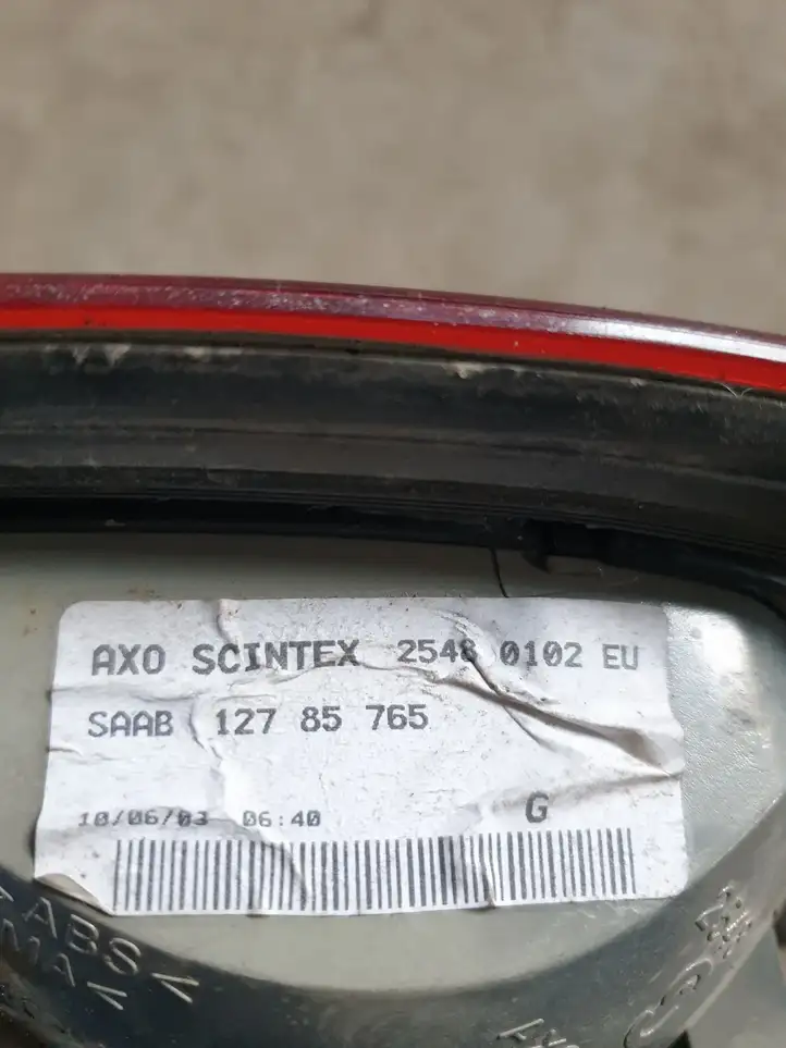 Saab 9-3 Ver2 (2003 - 2007) 12785765 Задний фонарь в крышке багажника — фото 2