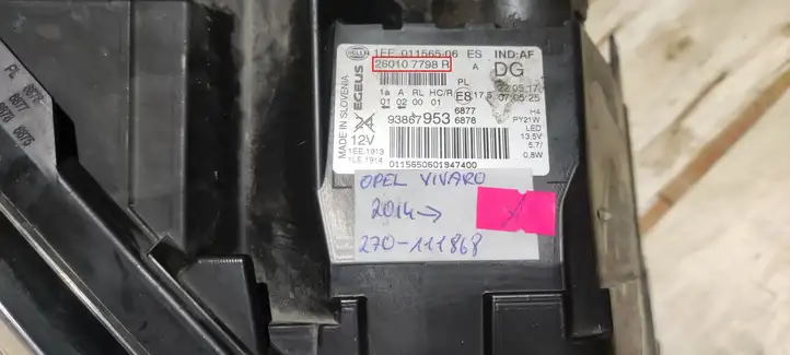 Opel Vivaro (2014 - 2018) 260107798R Передняя фара — фото 11