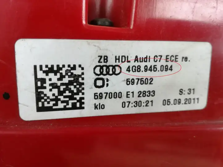 Audi A7 S7 4G (2014 - 2018) 4G8945094 Задний фонарь в кузове — фото 5
