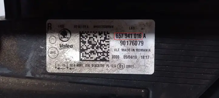 Skoda Scala (2018 - ) 657941016 Передняя фара — фото 2