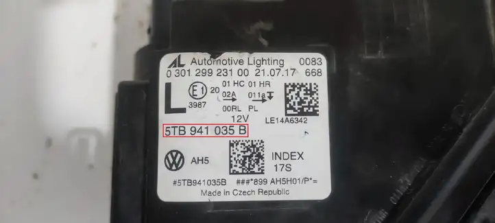Volkswagen Touran III (2016 - ) 5TB941035B Передняя фара — фото 9