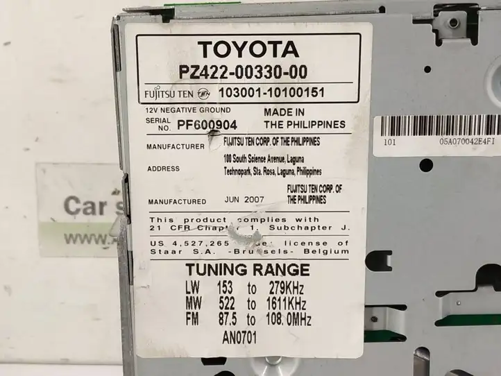 Toyota Yaris (2005 - 2009) PZ4220033000 Магнитола / мультимедийная система — фото 7