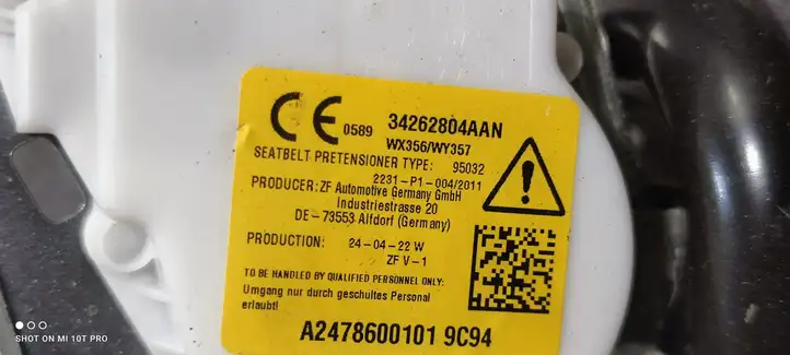 Mercedes-Benz EQB A2478600101 Ремень безопасности 3-го ряда — фото 2