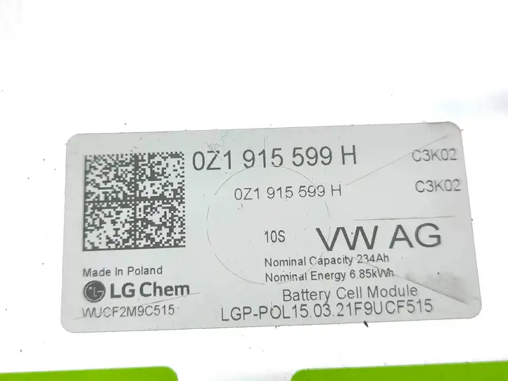Volkswagen ID.3 0Z1915599H Модуль аккумуляторной батареи гибридного автомобиля / электромобиля — фото 6