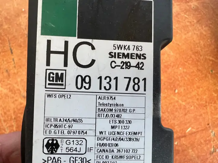 Opel Astra G (1998 - 2004) 09131781 Блок иммобилайзера — фото 3
