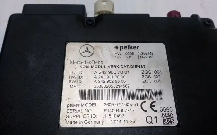 Mercedes-Benz E W212 (2009 - 2016) A2429007001 Блок бесключевого доступа — фото 2