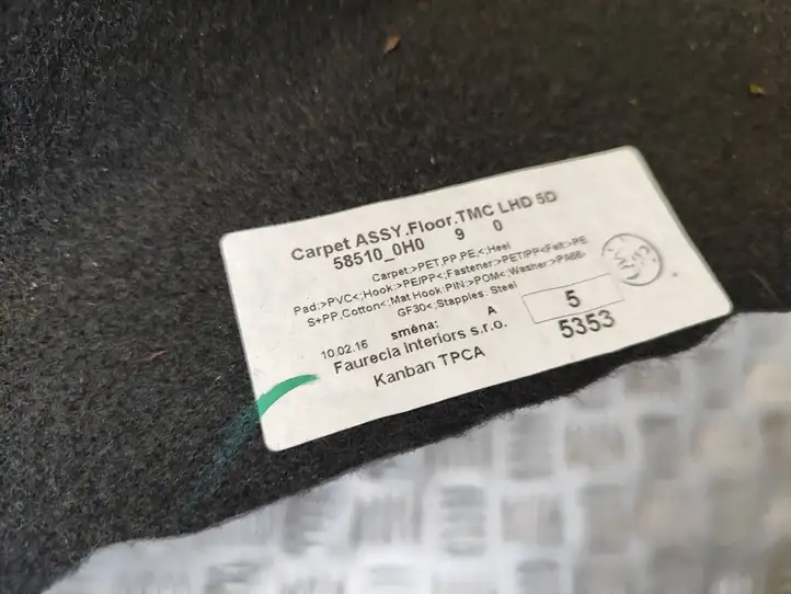 Toyota Aygo AB40 (2014 - 2018) 585100H0 Ковролин салона — фото 4
