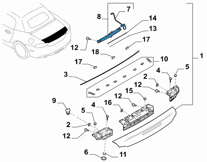 Fiat 124 Spider (2017 - 2019) 6000615223 Дополнительный стоп фонарь — фото 6