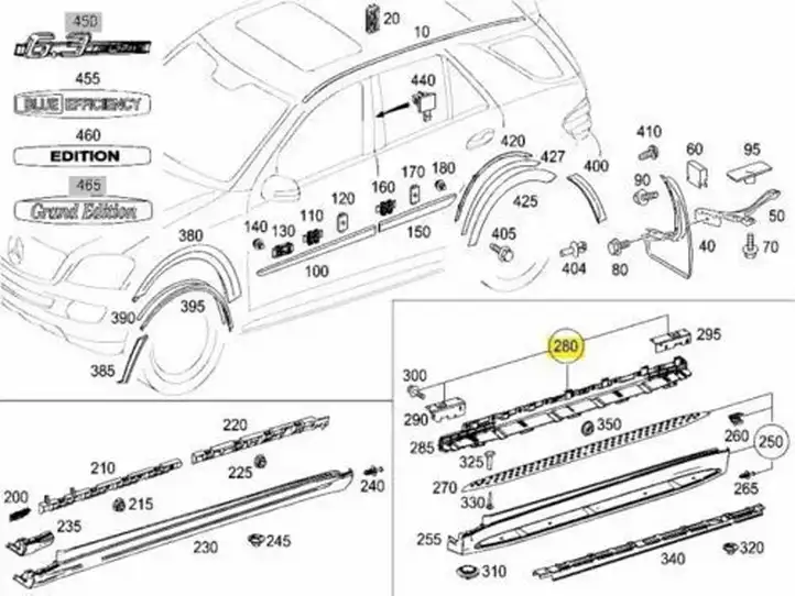 Mercedes-Benz ML W164 (2005 - 2011) 1646900510 Обшивка порога — фото 9