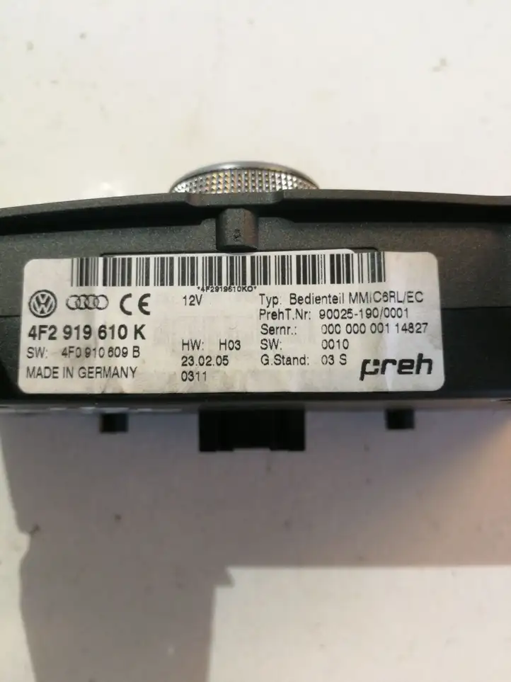 Audi A6 S6 C6 4F (2004 - 2008) 4F2919610K Контроллер мультимедийной системы — фото 3