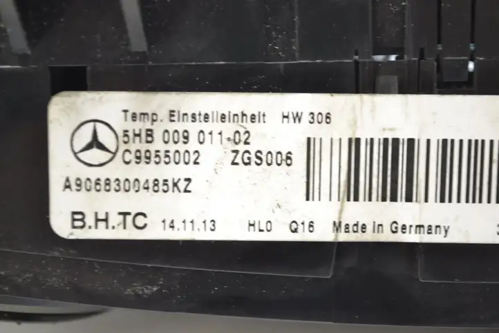 Mercedes-Benz Sprinter W906 (2006 - 2018) A9068300485KZ Управление климат контролем — фото 8