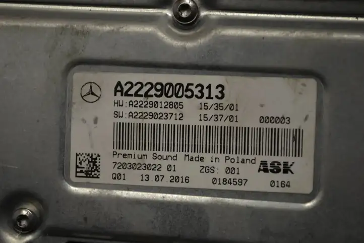 Mercedes-Benz C W205 (2014 - 2021) a2229005313 Усилитель звука — фото 7