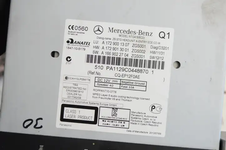 Mercedes-Benz SLK R172 (2011 - 2017) A1729001307 Магнитола / мультимедийная система — фото 5