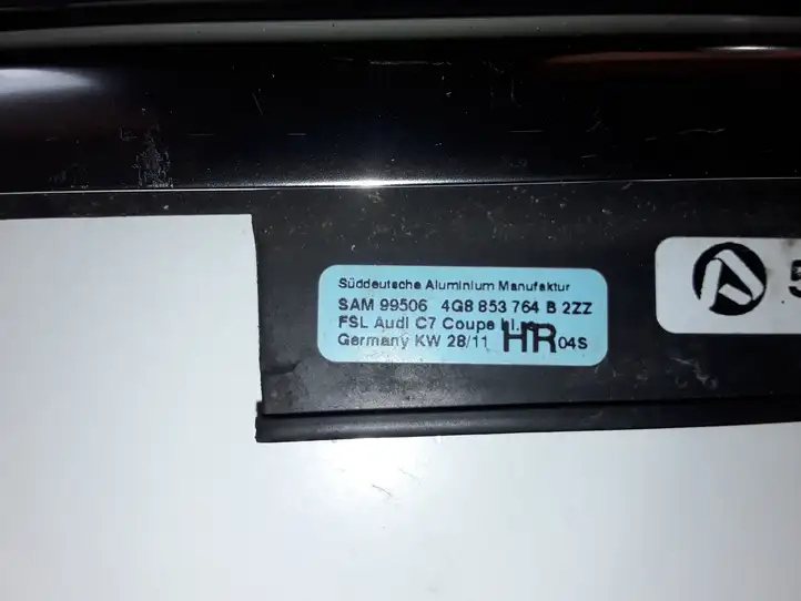 Audi A7 S7 4G (2014 - 2018) 4G8853764B Накладка стекла задней двери — фото 2