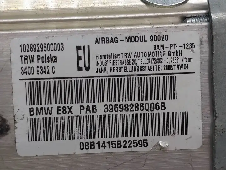 BMW 1 E81 E87 (2004 - 2011) 39698286006B Подушка безопасности пассажира — фото 9