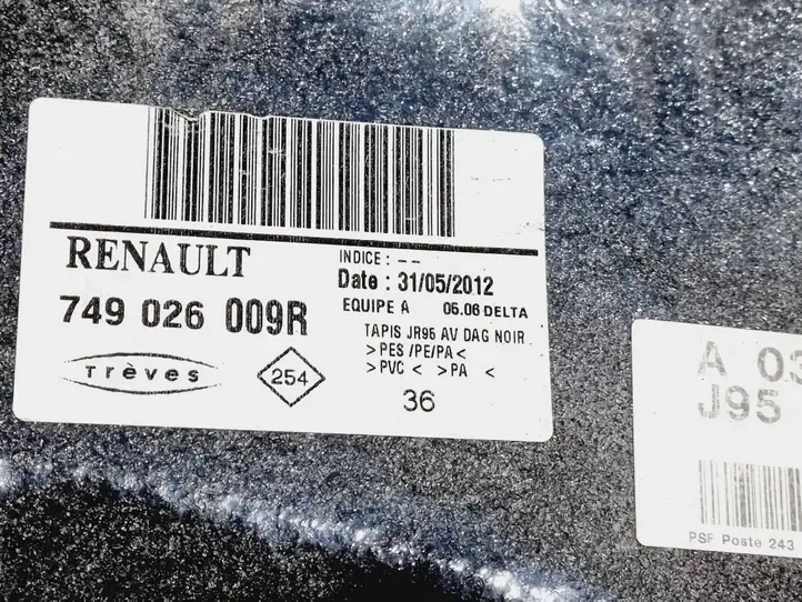 Renault Scenic III - Grand scenic III (2009 - 2016) 749026009R Передний коврик салона — фото 4