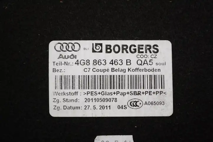 Audi A7 S7 4G (2010 - 2014) 4G8863463B Пол багажника — фото 5