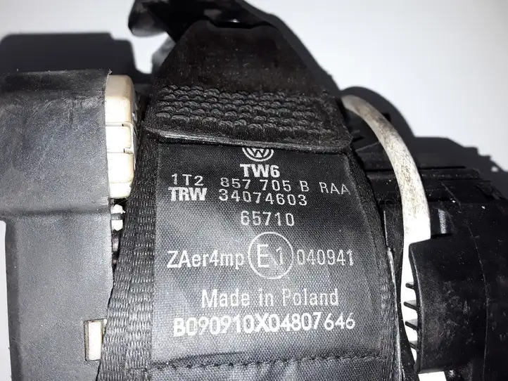 Volkswagen Touran II (2010 - 2016) 1T2857705B Передний ремень безопасности — фото 3