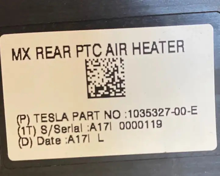 Tesla Model X (2015 - 2021) 103532700E Комплект системы вентиляции салона — фото 8