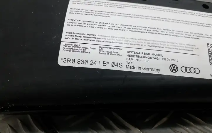 Seat Exeo (3R) (2008 - 2013) 3R0880241B Подушка безопасности сиденья — фото 4