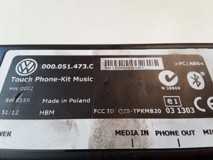 Volkswagen Polo V 6R (2009 - 2015) 000051473C Bluetooth модуль — фото 2