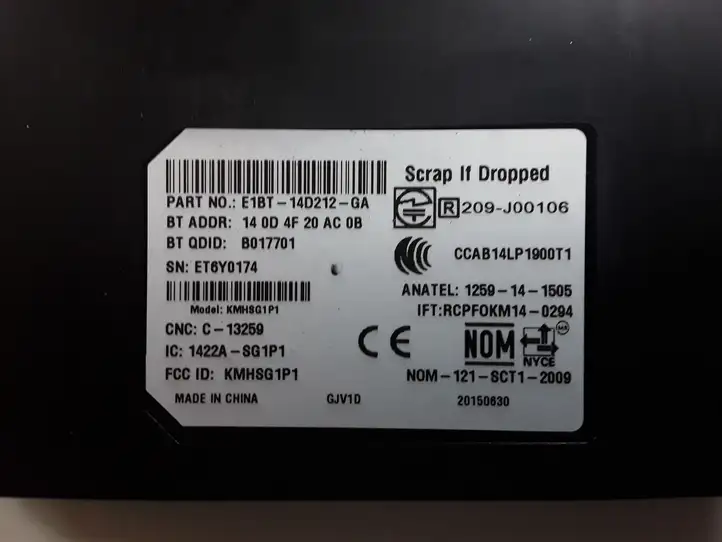 Ford Ecosport (2013 - 2018) E1BT14D212GA Bluetooth модуль — фото 3