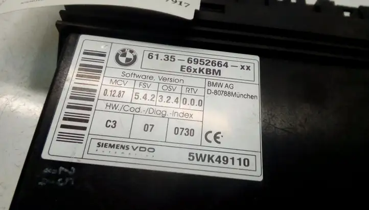BMW 5 E60 E61 (2004 - 2010) 5WK49110 Модуль комфорта — фото 4