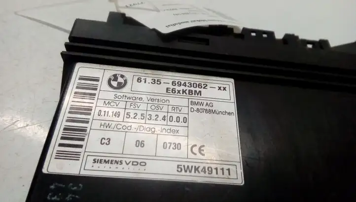 BMW 5 E60 E61 (2004 - 2010) 61356943062XX Модуль комфорта — фото 4