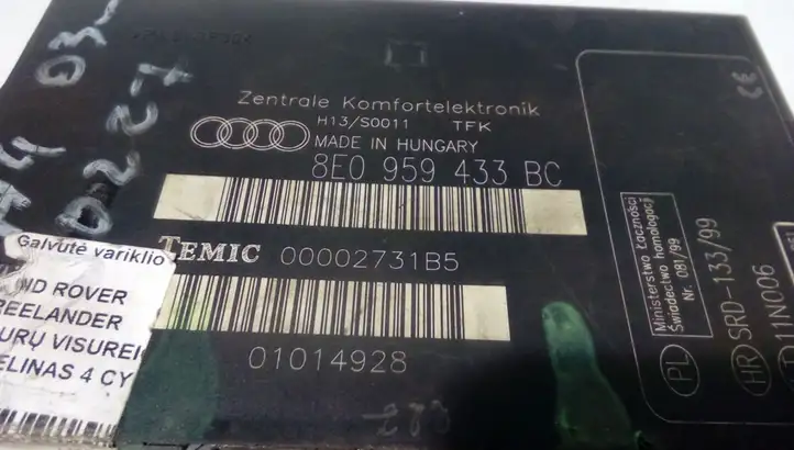 Audi A4 S4 B6 8E 8H (2000 - 2006) 8E0959433BC Модуль комфорта — фото 4