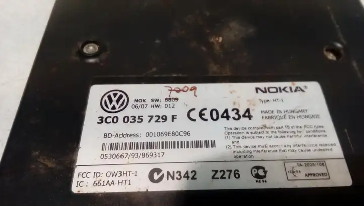 Volkswagen PASSAT B6 (2005 - 2010) 3C0035729F Bluetooth модуль — фото 4