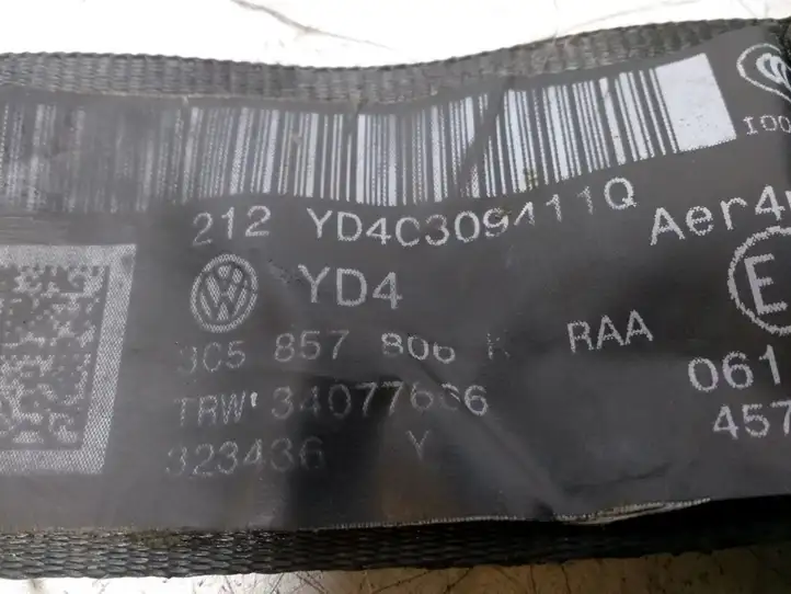 Volkswagen PASSAT B7 (2011 - 2014) 3C5857806K Задний ремень безопасности — фото 5