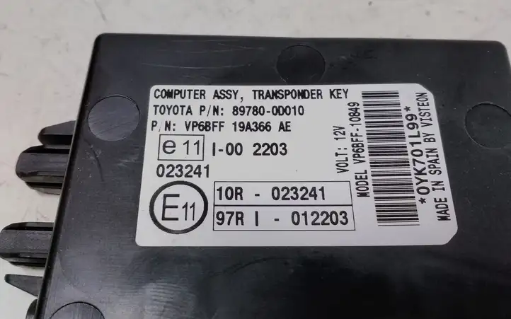 Toyota Yaris (2005 - 2009) 897800D010 Блок иммобилайзера — фото 4