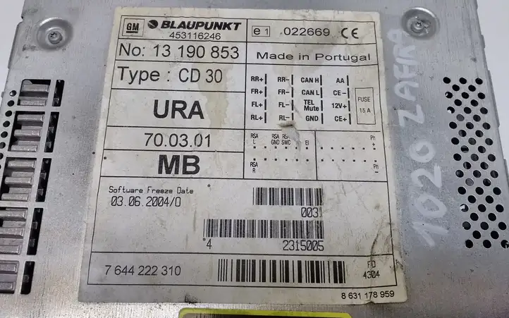 Opel Zafira B (2003 - 2006) 13190853 Магнитола / мультимедийная система — фото 5