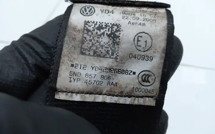 Volkswagen Tiguan (2007 - 2011) 5N0857806 Задний ремень безопасности — фото 2